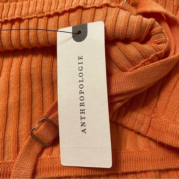 Anthropologie Current Air New Size XL Orange Ribbed Knit Front Cutout Midi Dress - Picture 12 of 15